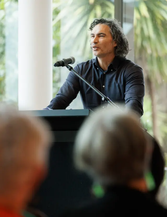 2021 Laureate Brett Graham speaking at All In For Arts Kirikiriroa Hamilton, 2026